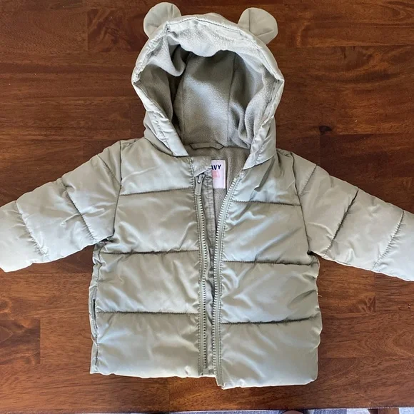 Lot of 3 baby boys outerwear 6-12 mo - fleece jacket, puffer coat with hood - Picture 2 of 5